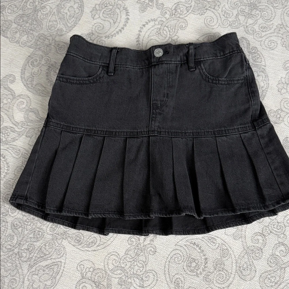 Abercrombie kids Black denim Pleated Mini Skirt - girls Skirt